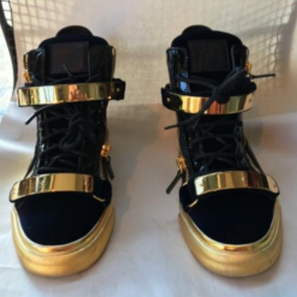 New Giuseppe Zanotti Double Zip Metallic High Top Sneakers Size Eu 39 - Picture 5 of 9